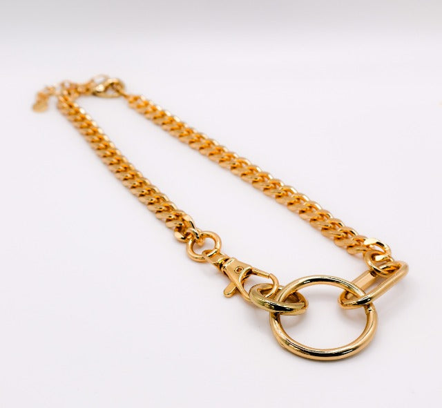 Golden Chain Cascade Necklace – Luxury Gold Statement Necklace
