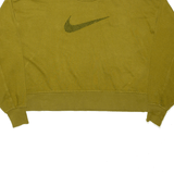 NIKE Centre Swoosh Cropped Green Crew Neck Sweatshirt Womens S