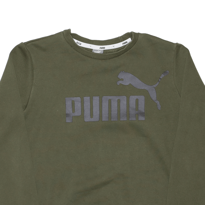 PUMA Sport Khaki Green Crew Neck Sweatshirt Boys 13-14 Years