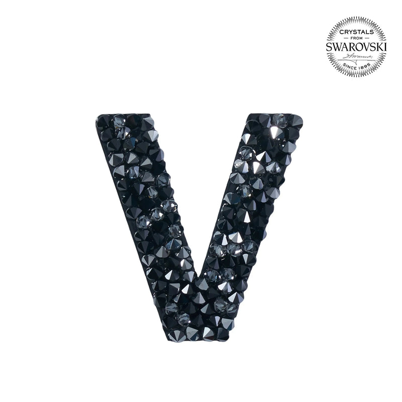 SWAROVSKI® ADHESIVE STICKER "V" - BLACK