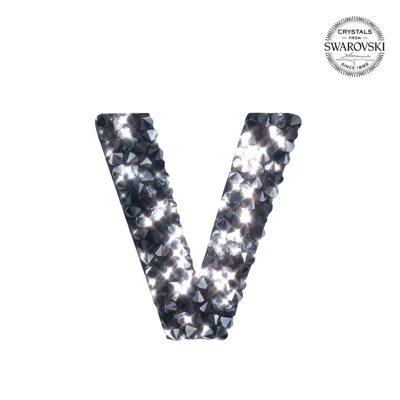 SWAROVSKI® ADHESIVE STICKER "V" - BLACK