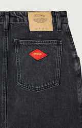 牛仔半身裙 Yop13d 黑色-Poivre