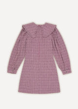 Women checked mini dress - Mauve
