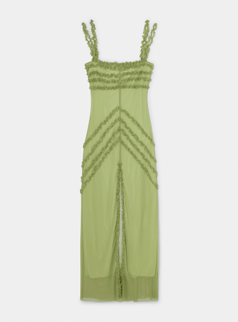 ARABELLA GREEN RUFFLED DRESS