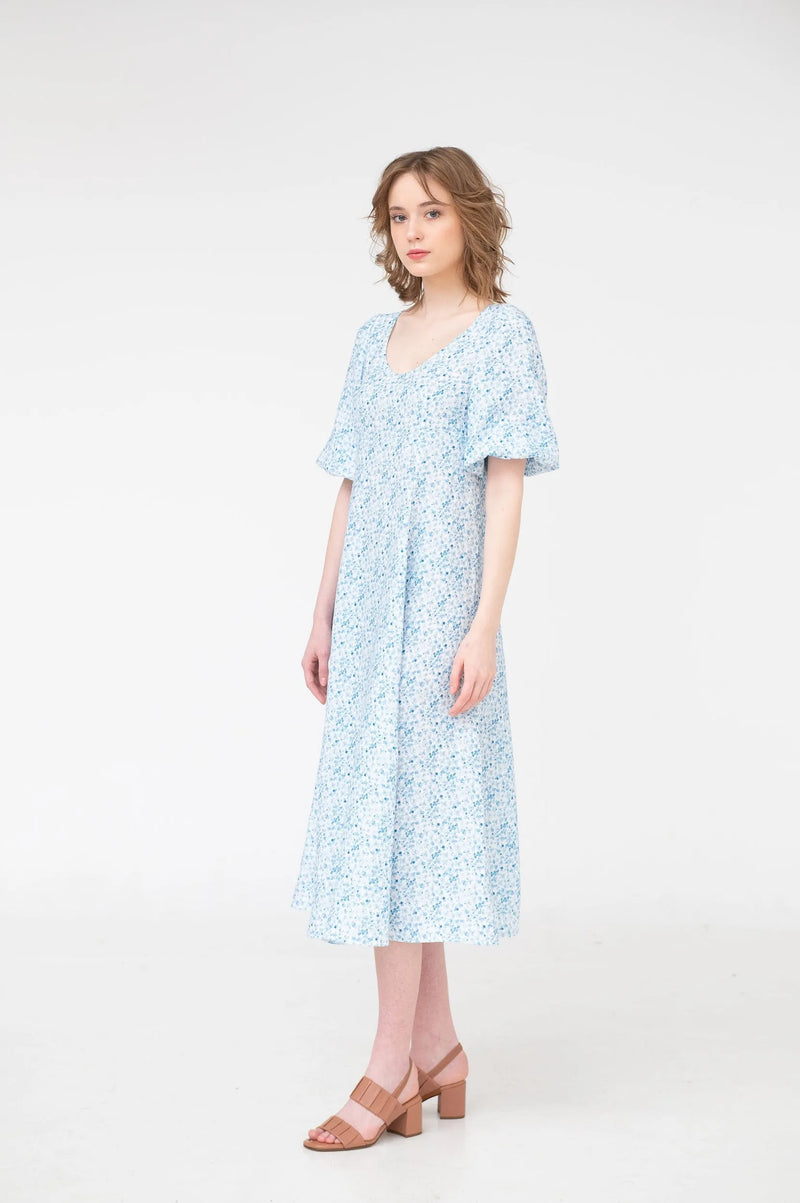 Adeline – empire linen midi dress