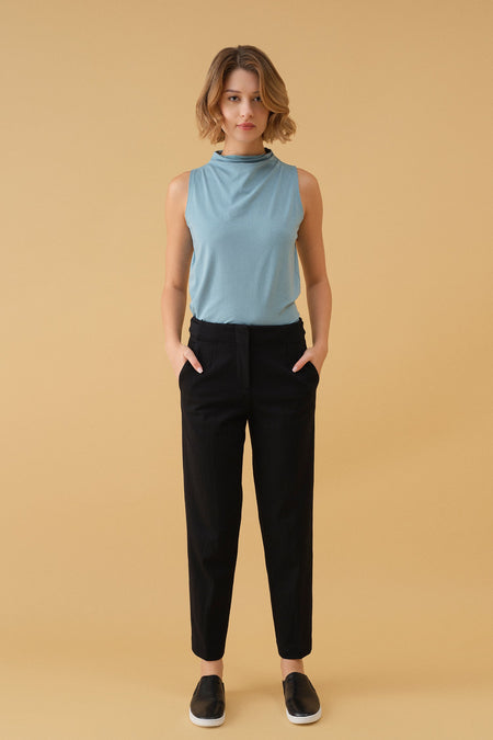 High-waist Barrel Trouser - Black
