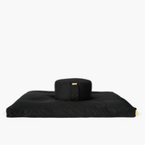 Black 2-Piece Set (zabuton mat + halfmoon cushion)