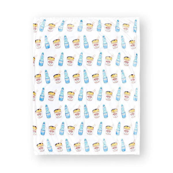 Minky Fleece Sensory Baby Blanket - Cup Noodle