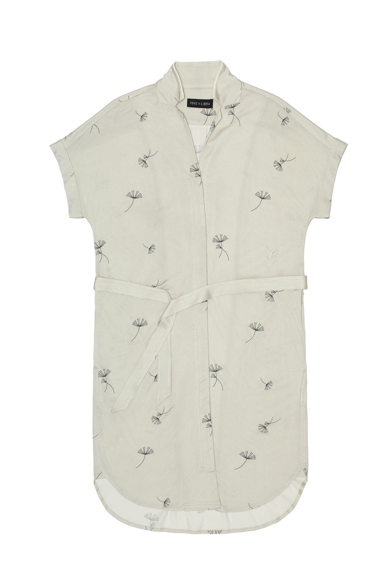 Botanical 2-way Shirtdress - Pebble print