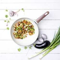 Wood-Be 奶白色陶瓷易潔炒鍋 28cm/3.6L