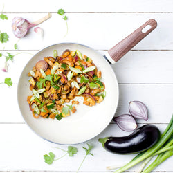 Wood-Be 奶白色陶瓷易潔煎鍋 20cm