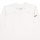 HARLEY DAVIDSON Mens T-Shirt Cream Long Sleeve Button Neck M