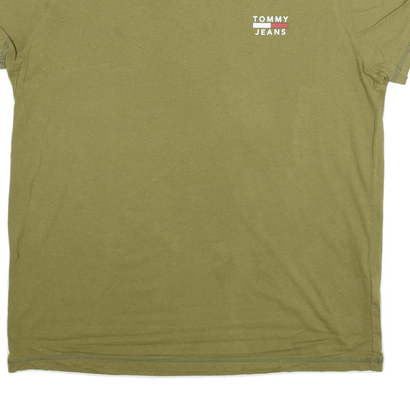 TOMMY HILFIGER Mens T-Shirt Green Short Sleeve L