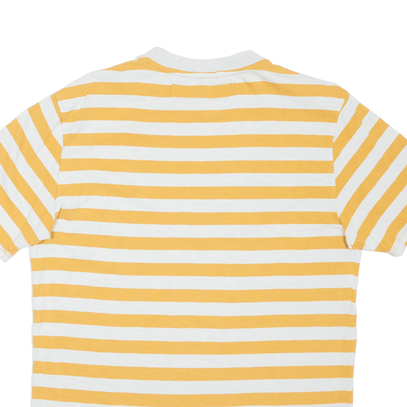 GUESS Striped Mens T-Shirt Orange Short Sleeve S