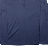 LACOSTE Slim Fit Mens T-Shirt Blue Button Neck M