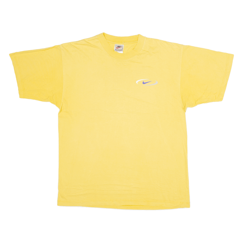NIKE Mens T-Shirt Yellow Short Sleeve L