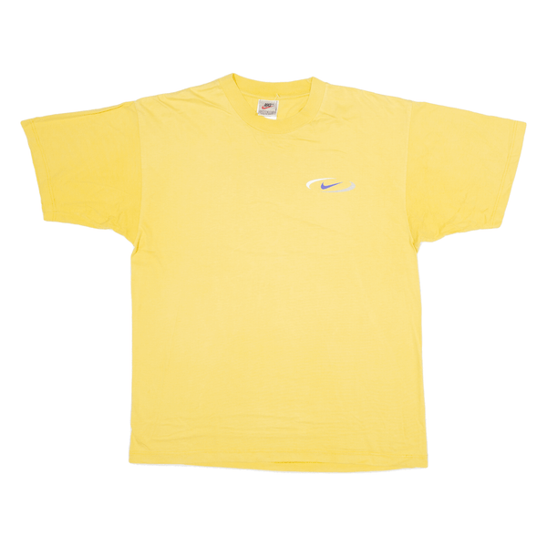 NIKE Mens T-Shirt Yellow Short Sleeve L