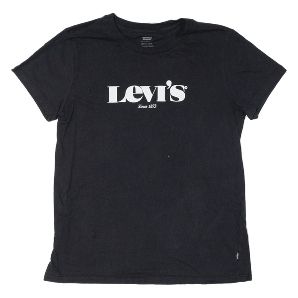 LEVI'S Womens T-Shirt Black Short Sleeve S