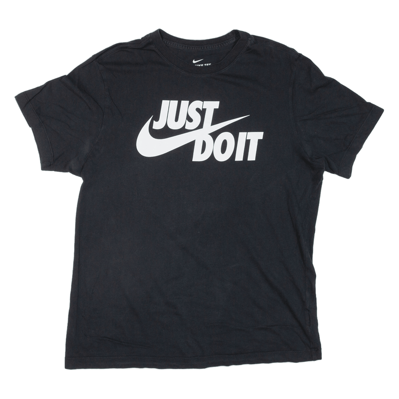 NIKE Mens T-Shirt Black Short Sleeve M