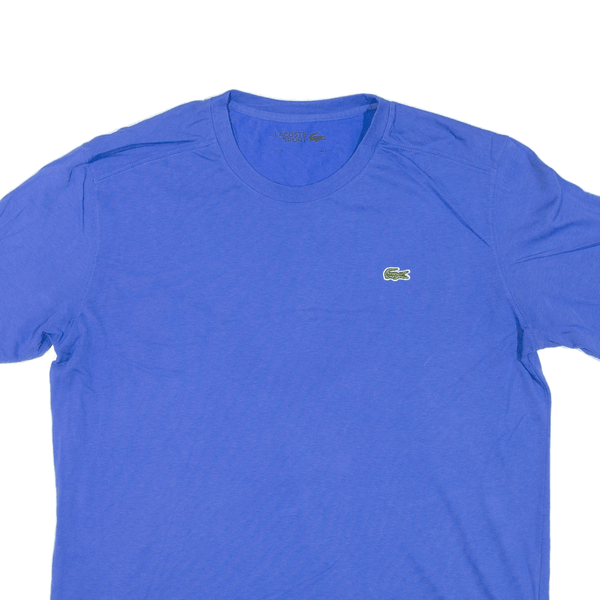 LACOSTE Ultra Dry Mens T-Shirt Blue Short Sleeve L