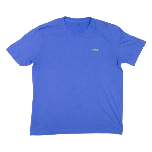 LACOSTE Ultra Dry Mens T-Shirt Blue Short Sleeve L