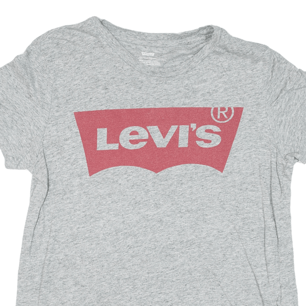 LEVI'S Womens T-Shirt Grey Short Sleeve S