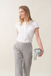 Cap-sleeve Relaxed Shirt - White