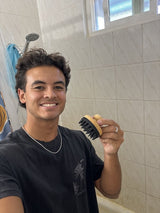 Casey using Black Wabi Sabi Scalp Scrubber