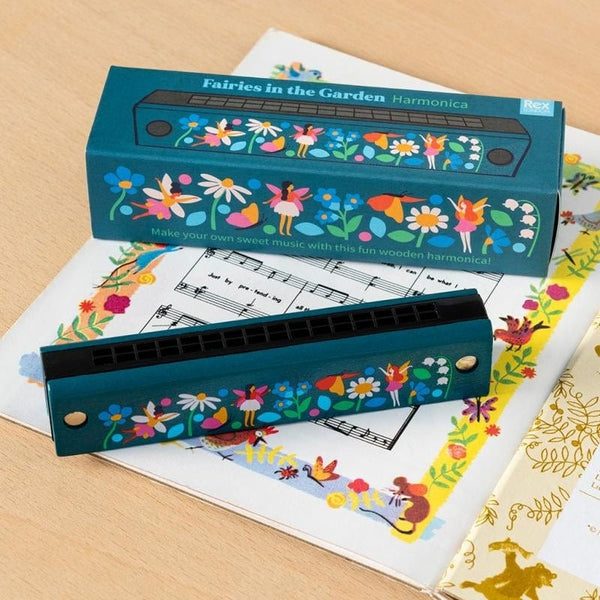 Children's wooden harmonica - Fairies in the Garden