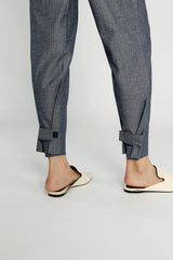 Convertible Crop Pant - Navy Herringbone (classic)