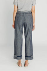 Convertible Crop Pant - Navy Herringbone (classic)