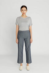 Convertible Crop Pant - Navy Herringbone (classic)