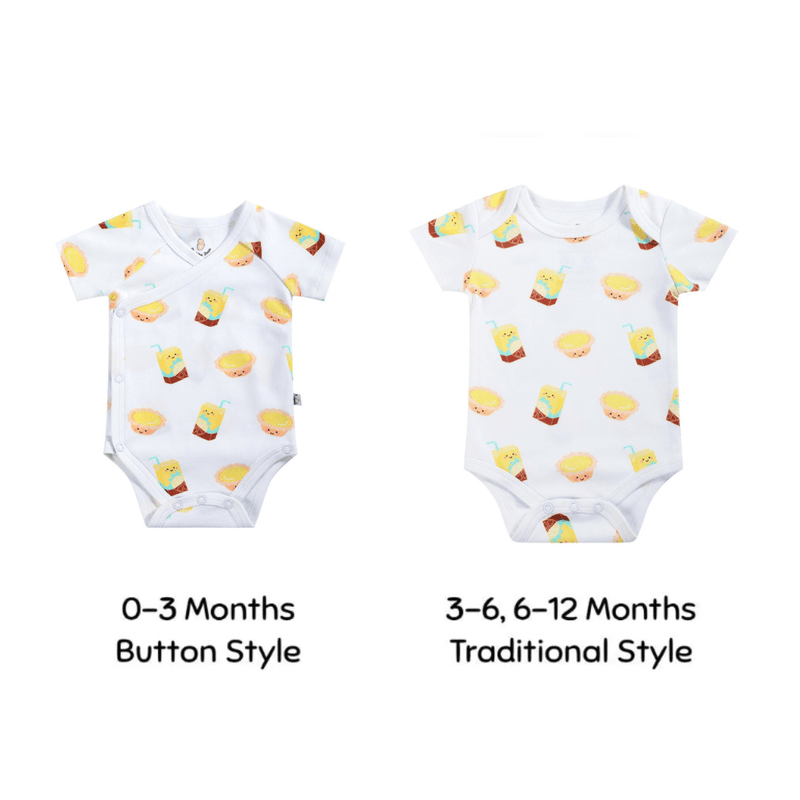 Organic Cotton Baby Onesie - Lemon Tea + Egg Tart