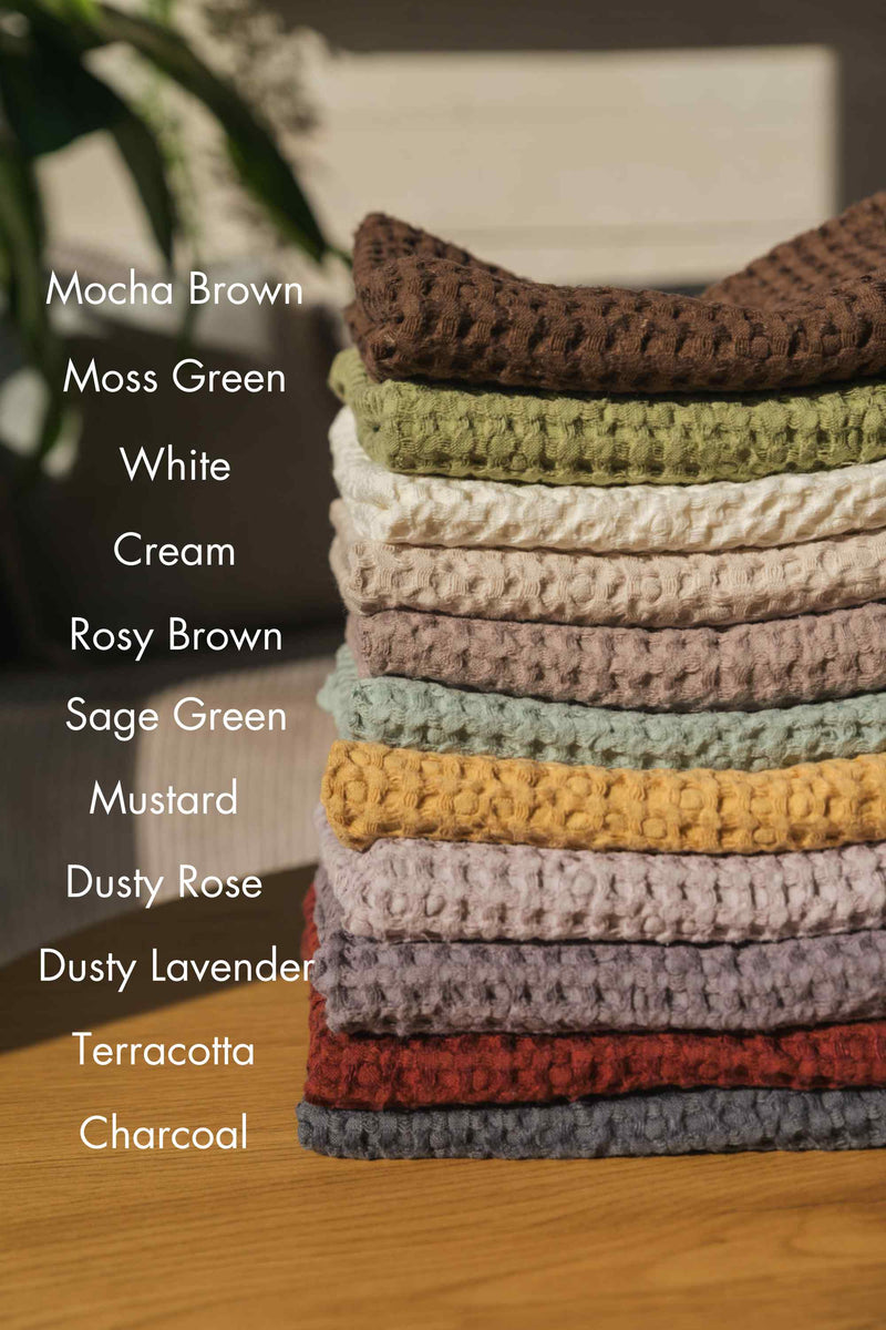 Waffle linen hand towel