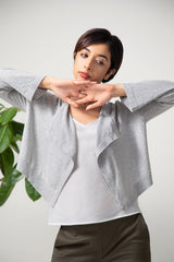 Cropped Cardigan - Grey Pearl