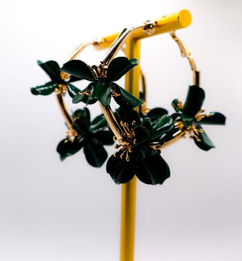 Floral Luxe Hoops – Gold Flower Hoop Earrings