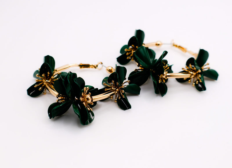 Floral Luxe Hoops – Gold Flower Hoop Earrings