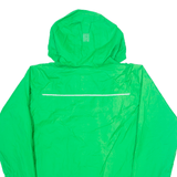 COLUMBIA Boys Rain Jacket Green Hooded L