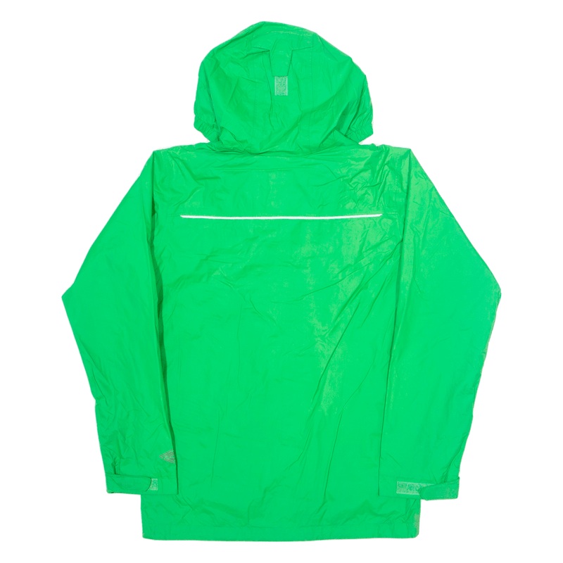 COLUMBIA Boys Rain Jacket Green Hooded L