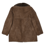 Vintage Mens Overcoat Coat Brown Shearling 90s L