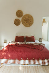 Linen duvet cover in Terracotta