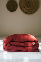 Linen duvet cover in Terracotta