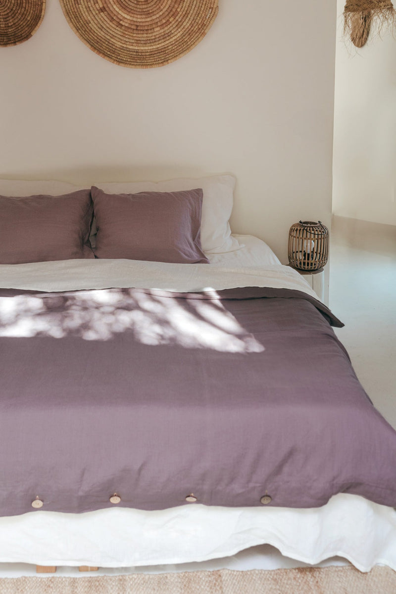 Linen duvet cover in Dusty Lavender