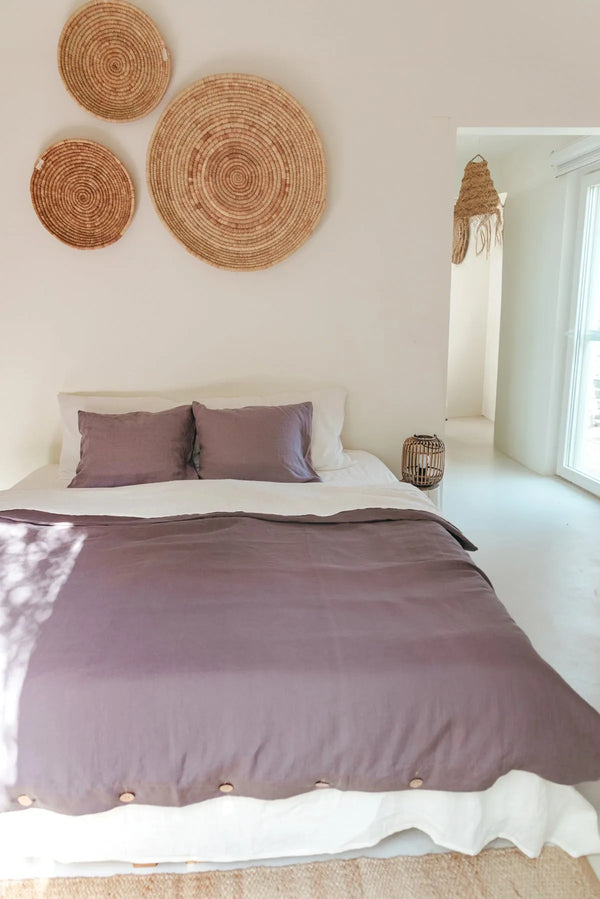 Linen bedding set in Dusty Lavender