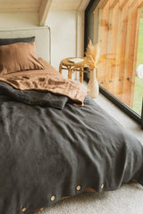 Linen duvet cover in Charcoal