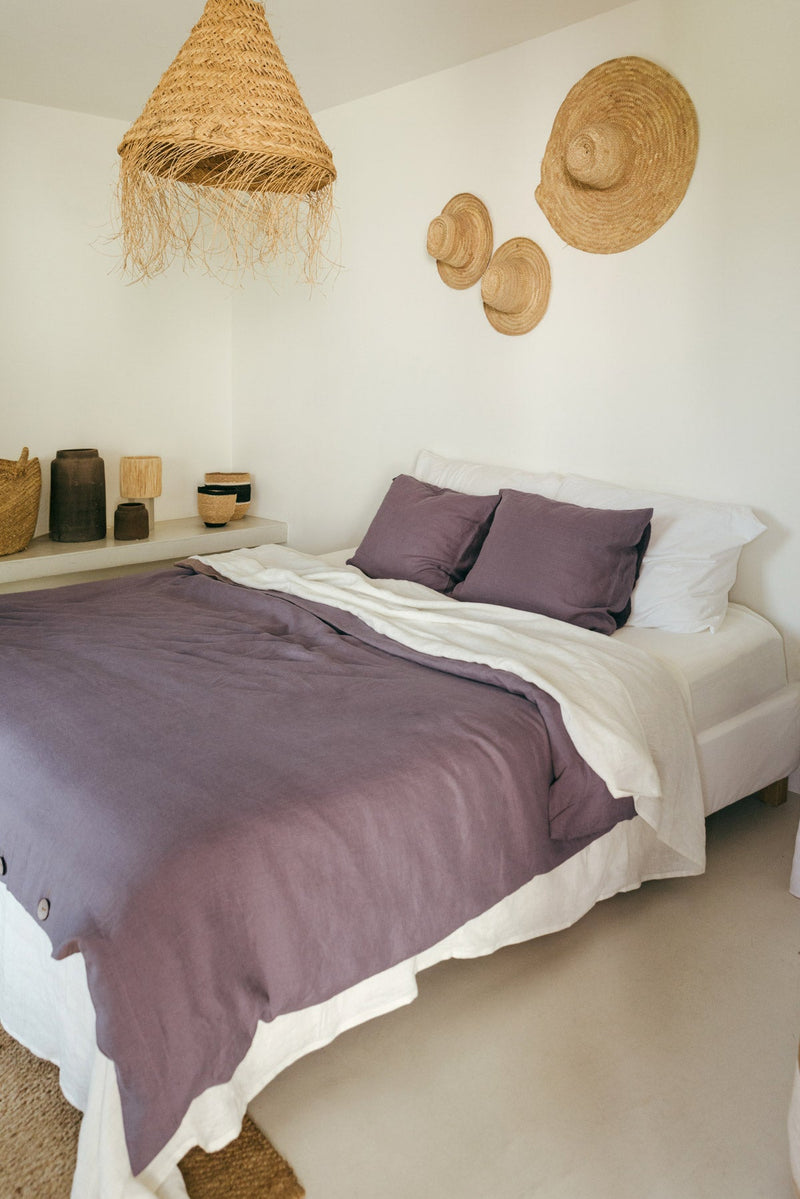 Linen duvet cover in Dusty Lavender