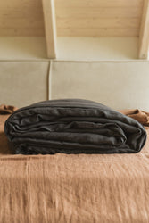 Linen duvet cover in Charcoal