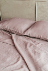 Linen flat sheet in Dusty Rose