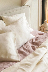 Linen bedding set in White