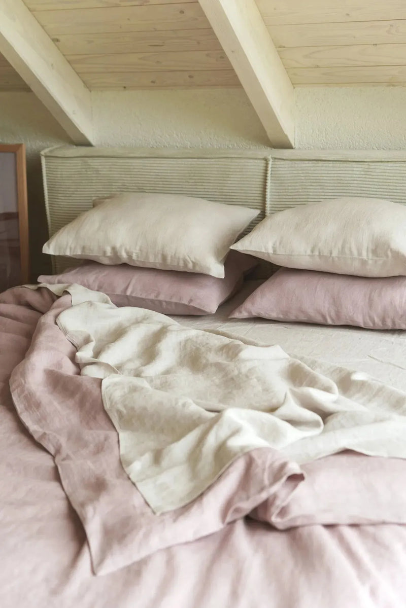 Linen duvet cover in Dusty Rose